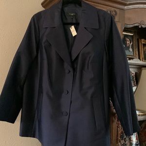 Talbots Silk Wool Blazer Jacket - Navy 18W